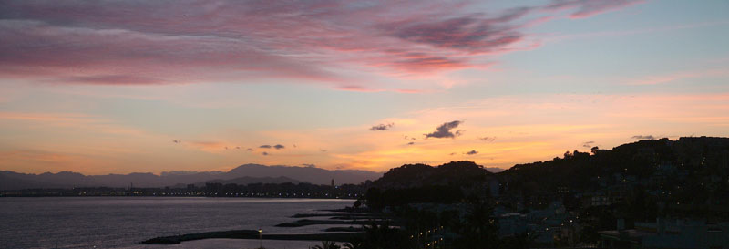 atardecer en Málaga